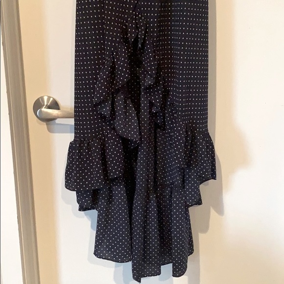 AQUA Navy/White Polka Dot High/Low Dress - Picture 4 of 5